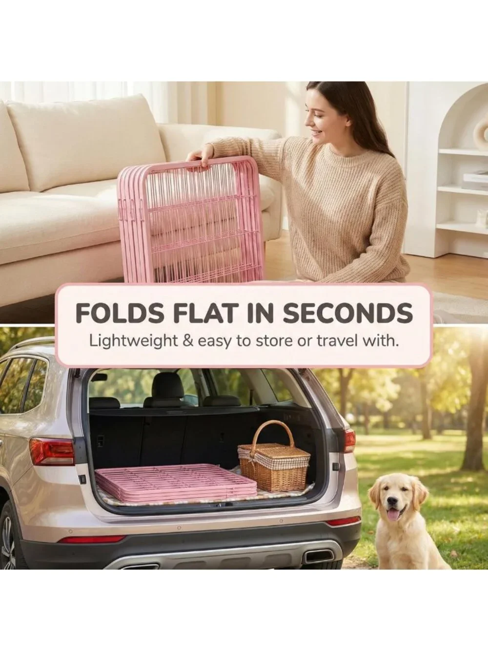 Heavy Duty Pink Dog Playpen - 32